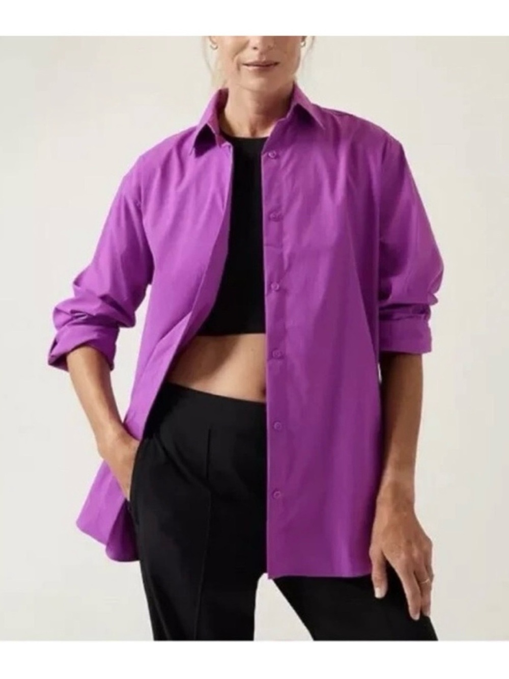 Athleta Violet Button-Up Shirt Jacket